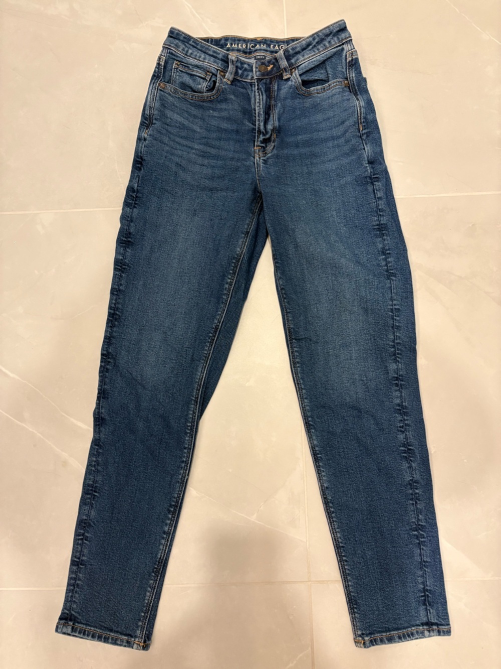 American Eagle Mom Jean Dark Wash Stretch Denim Size 2 Long